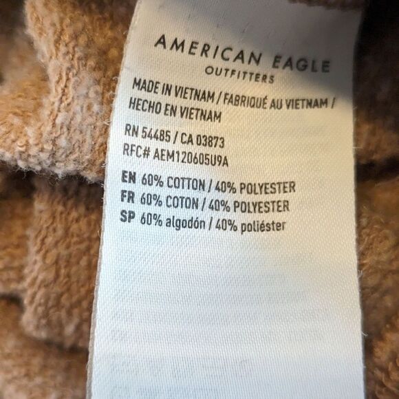 American Eagle Tan Cropped Hoodie Sweatshirt - Picture 6 of 6